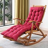 NOALED Sonnenliege Zero Gravity Chair, zusammenklappbar, Zero Gravity Lounge Chair, verstellbare Relaxliege, Bambus-Schaukelstuhl für Outdoor, Garten, Strand, Pool, maximale Belastung 200