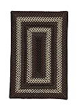 Homespice Montgomery rechteckiger besonders robuster geflochtener Teppich, 50,8 x 76,2 cm, Schwarz / Rot / Grau / Elfenbein, für drinnen und draußen, wendbar, Landhausstil
