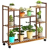 SHIJIANX Blumenregale Pflanzenregale Regale-Bodenstehende Regale für Wohnzimmer-Einfaches und modernes Blumentopfregal für die Balkongestaltung, ausgestattet mit Universalrollen, leicht zu bewegen