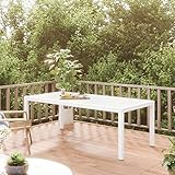 JUNZAI Gartentisch, Klapptisch Garten, Balkontisch, Garten Tisch, Balkonmöbel, Tisch Klappbar, Weiß 190x90x75 cm Hartglas und Poly Rattan