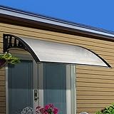 eingangsüberdachung Türüberdachung, Außenüberdachung mit Halterung aus Aluminiumlegierung, Regen- und UV-Schutz, for Fenster, Garten, Gehweg, Schuppen (Color : Clear, Size : 100x300cm)