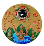 Chinesischer Feng Shui-Klatschspiegel, Vintage konvexer konkaver Bagua-Spiegel, traditioneller Spiegel aus Messing, rund, Shanhai-Stadt, traditionell – Feng Shui-Spiegel for Schutz. Klatschspiegel (Gr