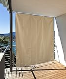 CV Vertikaler Sonnenschutz Windschutz Sichtschutz Balkon Terrasse Creme 230 x 140 cm