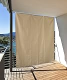 CV Vertikaler Sonnenschutz Windschutz Sichtschutz Balkon Terrasse Creme 230 x 140 cm