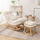 Relaxsessel Schaukelstuhl Liegestuhl Liegestuhl für Schwangere Esszimmerstuhl Schlafzimmer Wohnzimmer Lesestuhl Balkon Terrasse Schlafsaal am See Schlafsessel Sofastuhl mit Rückenlehne (Beign_recliner