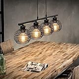 ZMH Pendelleuchte Esstisch Hängelampe Vintage: Schwarz Esstischlampe E27 Esszimmerlampe Retro Küche Industrial Hängeleuchte aus Metall Pendellampe für Esszimmer Wohnzimmer Arbeitszimmer Büro