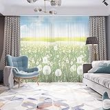 RIJPEX Mode Moderne Blumenpflanzen Gedruckte Vorhänge, Halbschwarzes Grommet-Top-Vorhang, Thermische Isolierte Raumverdunkingvorhänge Für Kinderzimmer Schiebetür-H 250X270 cm (98X106 Zoll)