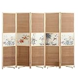 Raumteiler Trennwand, Paravent Raumtrenner Chinesischer Stil Raumteiler für Privatsphäre, 4/5/6 Panel Raumtrennung für Toilette/Schreibtisch/Zuhause, Bodenständig Faltbar Garderobe (Color : 5 Panel,