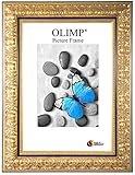 Olimp Bilderrahmen Gold Schwarz Barock Shabby 60 x 90 cm oder 90 x 60 cm, Massiv Holz Foto Rahmen BRH25 - Alle Größen