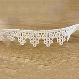 3 Yards 1 cm Spitzenband aus Baumwolle, Spitzenborte Dekoband Spitzenstoff Spitzenbordüre Häkelspitze Zierband Bordüre Stoff Spitzenbesatz Geschenkband für Nähen Handwerk Hochzeit Deko(Weiß I)