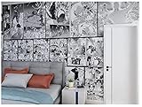 Torchic Tapeten Cartoon Anime Attack on Titan Schwarz-Weiß-Schlafsaal Kinderzimmer Schlafzimmer Wohnzimmer Esszimmer Nachttisch Hintergrund Wand Comics-208 * 146(W*H)