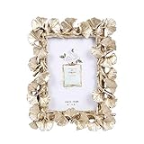 Cozomiz Bilderrahmen Vintage Barock antik Landhausstil Nostalgie Aufsteller Handgefertigtes Harz Portraitrahmen Fotorahmen Fotoaufsteller für die Inneneinrichtung 10x15cm Gold