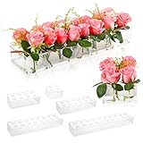 Dingfeiyu Rechteckige Blumen-Tafelaufsatz, Vasen aus Acry, Rechteckige Blumenvase Tischvasen Dekoflaschen Tischdekoration für Esstisch, Heimdekoration, Hochzeiten