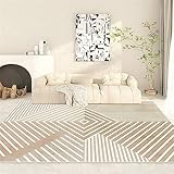 Schlafzimmer Teppich Rutschfest Waschbar Grau Teppich Salon Grau Geometrisches Muster Mit Nadel Streifen Studie Mehrere Größen Wohnzimmerteppich Weicher 120X200Cm Groß Teppich 3Ft 11.2''X6Ft 6.