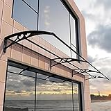 Vordach für Haustür,Transparentes Pultbogenvordach Fenster Terrassen Überdachung Pultvordach Vordach Haustürvordach,für Garage Balkon Fenster Haus (60x140cm/24x55in)