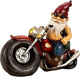 Goldbach Gartenzwerg Motorrad Biker Zwerg - 35cm - der XXL Kult Zwerg - Rocker Biker auf Chopper