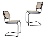 Holm Freischwinger 2er Set Chrom - Naturgeflecht/Schwarz