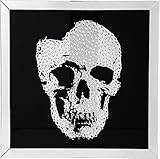 Kare Design Bild Frame Mirror Skull, 100x100cm, Glas, Schwarz, Dekobild, Totenkopfbild, (H/B/T) 4,5x100x100cm