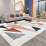 RUGMRZ Teppich Jugendzimmer Jungen Area Rug Rosa Grauer dreieckiger geometrischer Wohnzimmer Teppich kann jahrelang verwendet Werden Spiele Teppich 160 x 230 cm
