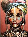 ELAFI® Poster DIN A3 | Boho Deko | Dekoration fürs Wohnzimmer oder Büro | Dekoposter, Geschenk, Kunstdruck | Ethno Stil Afrika | Frauenportrait