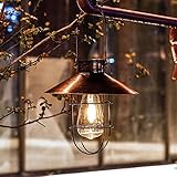 LED Solarlaterne für Außen Vintage Metall Solarlampen für Außen Hängend Outdoor Wasserdichte Solar Hängelampen Gartenleuchten für Gartenhof Patio Pathway Tree Decor (1 Pack Bronze)