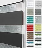 Home-Vision® Duo Rollo nach Maß, Doppelrollo ohne Bohren mit Klämmträgern, Rollos für Fenster und Türen
