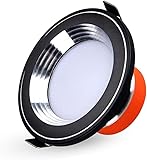 einbaustrahler led Aluminium-LED-Einbau-Downlight, eingebettete integrierte Strahler-Gitterplatten-Deckenleuchte, schwarze Downlights, superhelle Strahler, hohe Helligkeit (Farbe: 3000 K warmes Licht_