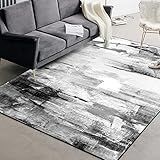 KeletiRug Teppich im Wohnzimmer Esszimmer Teppich, Flur Teppich Teppich im Schlafzimmer Kurzflor Carpet Schwarze und weiße Tinte 120x180 cm