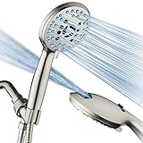 AquaCare Hochdruck-Handbrause, 8 Modi, Anti-Verstopfungsdüsen, integrierte Power-Wash zum Reinigen von Wanne, Fliesen und Haustieren, extra lang, 1,8 m, Edelstahl-Schlauch, Wand- und