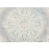 Runa Art Fototapete Mandala Orientalisch Modern Vlies Wohnzimmer Schlafzimmer - Made in Germany - Blau Beige Weiss 9286010a