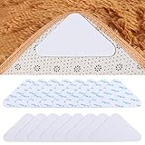 16 Stück Teppich Antirutschunterlage, Teppichstopper Antirutschpads Dreieck Rutschmatte Doppelseitig Wiederverwendbarer für Hartholzböden Teppiche Matten