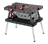 Keter 17182239 Werkzeugbank Master Pro Serie Folding Work Table, Kunststoff, schwarz/gelb