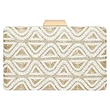 Aheli Weiße Clutch-Geldbörsen für Damen, Hochzeit, handgefertigt, Abendtasche, Party, Braut, Clutch, Weiss/opulenter Garten