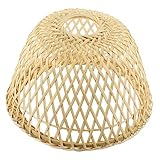 DOITOOL Bambus-Lampenschirm Bodenverkleidung Hängelampenschirme Heimdekoration Boho-Lampenschirm Ersatzkorblampe Natürliche Leuchte Lampenzubehör Lampenschirm-Dekor