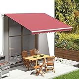 Markisenbespannung, CIADAZ Markisenstoff, Markisentuch, Markise, Outdoorstoff, Sonnensegel, Sonnenschutztuch, Wetterfeste Plane Für Außen, Burgunderrot 4x3 m