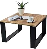 Couchtisch Klein Clif - Wohnzimmertisch in Vielen Farben - Beistelltisch 65x65x40cm - Couchtisch Quadratisch Ideal für Wohnzimmer, Zimmer und Büro - Smart Living Wohnzimmertisch Modern (Craft Eiche)