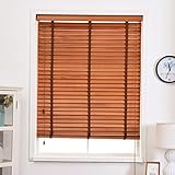 Jalousien 140 cm / 120 cm / 100 cm / 80 cm / 60 cm breit Hölzern Jalousie, Braun 50mm Lamellen Verdunkelungsvorhänge verdunkeln für Home/Office-Fenster (Size : 100x100cm)