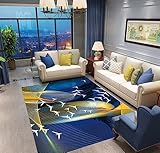 Kunsen Kinder Zimmer Decor terrasse deko Esszimmer rechteckig blau Teppich Schlafzimmer Teppich Wohnzimmer Dekoration Kinder teppiche esszimmer 80X120CM 2ft 7.5' X3ft 11.2'