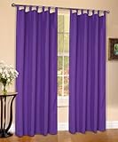 Mikrofaser Vorhang blickdichte Matte unifarbene Gardine, Lila Schlaufen, 245x140 Schal. Material aus Microsatin-Gewebe, 204000