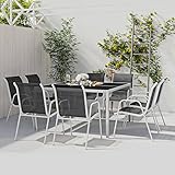 Festnight gartenmöbel Set 8 stühle mit Tisch Garten sitzgruppe 8 Personen gartenmöbel sitzgruppe esstisch Garten Set Garten Tisch und Stuhl Set 8er Garden Furniture Sets gartengarnitur 9-TLG-2