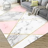 Kunsen Bettumrandung Teppich Minimale geometrische Anti-Rutsch Kitchen weiß Outdoor Kurzflor-Teppich120x160CM