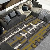 AU-SHTANG flurteppich Gelbe Teppiche, wasch bar, Feuchtigkeit beständiges Haus mit gemütlichen Teppichenschlafzimmer deko,Gelb,200x300cm