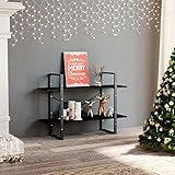 JUNZAI Bücherregal 2 Fächer, Bookshelf, Regalbrett, Book Shelf, Bücher Regal, Deko Regal Wohnzimmer, Standregal, Schwarz 100x30x70 cm Spanplatte