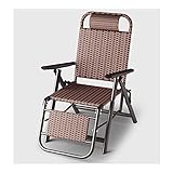 ZFF Sonnenliege Rattan Liegestuhl Klappbar Mit Kopfstütze Gartenliege Schwerelosigkeit Verstellbar Rückenlehne Für Strand Terrasse Camping Draussen Stahlrahmen Unterstützung 150kg