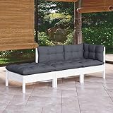 ZEYUAN 3-TLG. Garten-Lounge-Set mit Kissen, Gartenlounge, Balkon Möbel, Terrassenmöbel, Lounge Gartenmöbel Set, Loungemöbel Terrasse, Balkon Lounge, Kiefer Massivholz