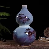 Moueqkee Vase für Blumen, Moderne Jun Porzellan Keramik Vase für Geschenke, Keramik geometrische Vasen für Wohnzimmer, Home Decor, Mantel, Couchtisch, Regal, Schlafzimmer, 20Cm groß,E