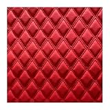 Kunstleder Lederkonzept Polsterstoff Gesteppt Kaschiert Meterware Möbelstoff Dekostoff, Lederoptik Polster-Stoff/Sitzbezug Für Den Innen, Rot (Color : Rot Square, Size : 1.55×1m) (Color : Red, Size