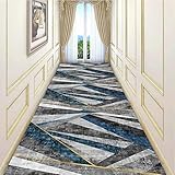 TBHOME Geometrischer Runner Teppich Für Flur, Nicht Rutschfest Absorbierende Teppiche Für Den Flur Der Küchenboden Eingangszeiten Und Esszimmer, Maschinenwaschbarer Langer Teppich - 60 Cm/80 Cm/100 Cm