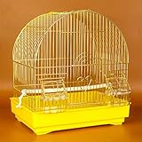 Vogelkäfig Hängende Vogelkäfig for kleine Papageien Conure Finch Kanarischen Budgie Wellensittich-Vogelkäfig, Sized bewegliche kleine Vögel Reisen Cage Vogelkäfige (Color : Geel)