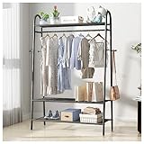 Heavy Duty Kleiderstange Kleiderständer Aus Metall Mit 3-stufigem Ablagefach Edelstahlbeschichtetes Rohr Fügt Platz Im Schrank Hinzu Für Alltagshaus Schlafsaal Hotel Max. Belastung 135 Kg ( Size : 100